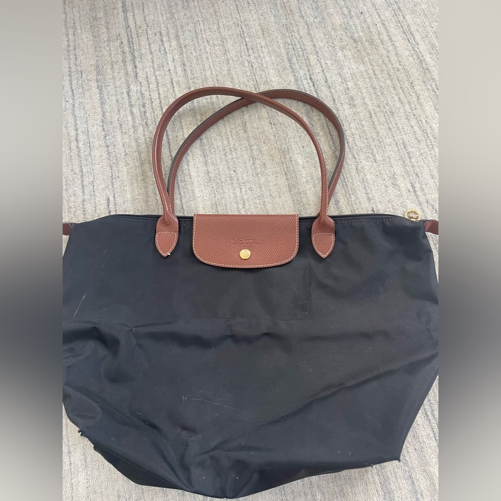 Longchamp Black and Brown Tote Bag